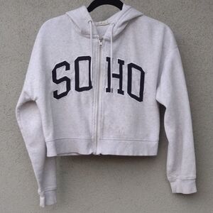 Derek Heart SoHo Full Zip Cropped Hoodie L